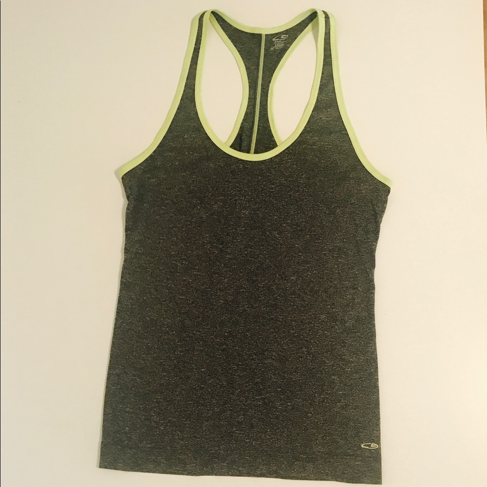 Champion Heather Gray and Neon Green Workout Tank